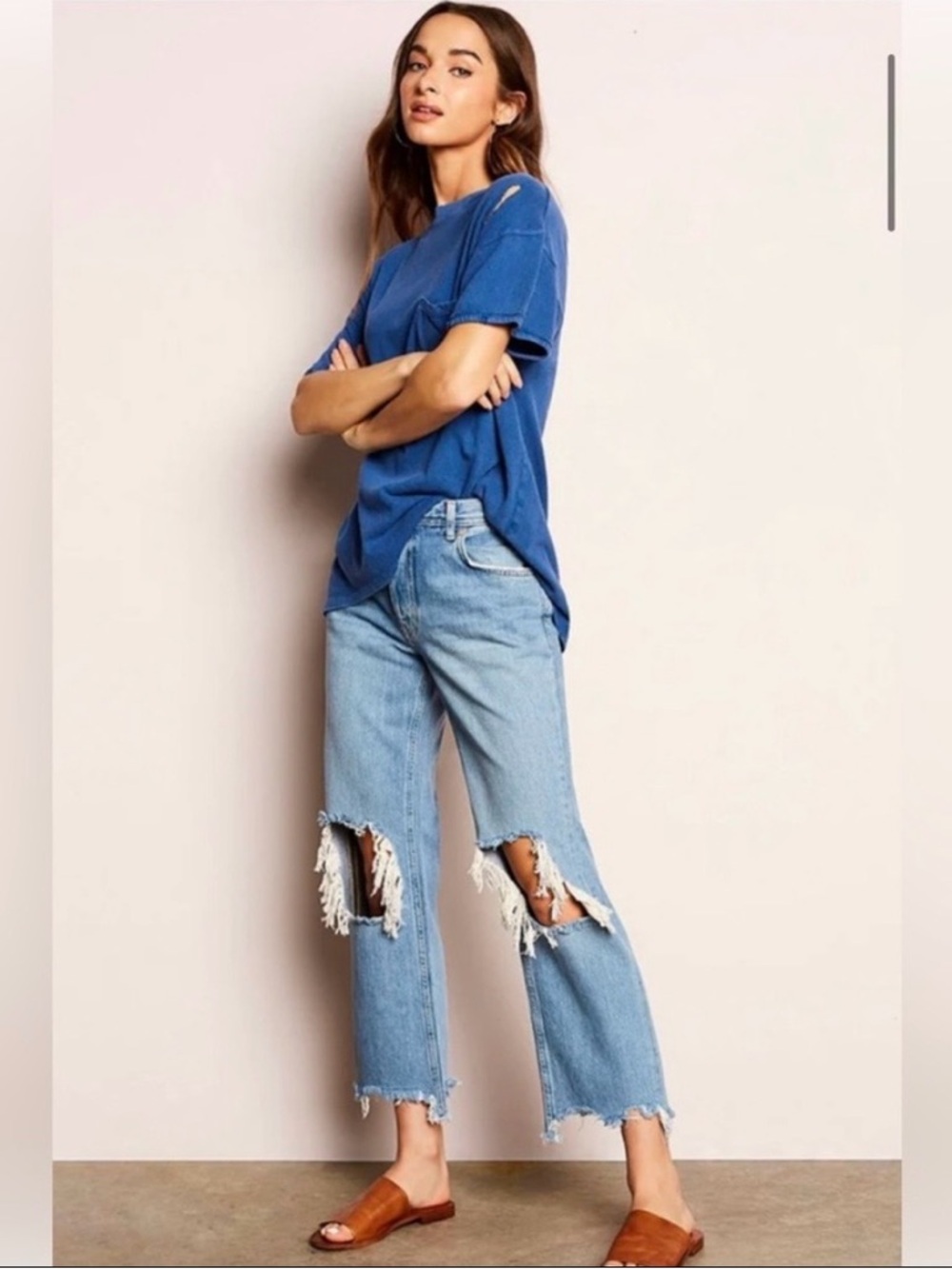 Free People Maggie mid-rise straight leg jeans